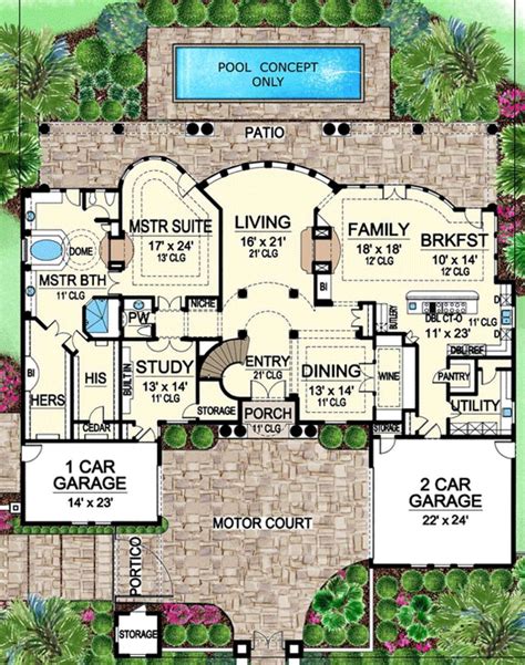 House Plan 5445 00117 Mediterranean Plan 4752 Square Feet 4