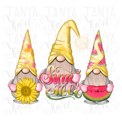 Sunflower Gnome Watermelon Gnome Summer Gnomes Sublimation Etsy
