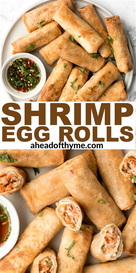 shrimp egg rolls recipe in 2021 shrimp egg rolls egg rolls thyme recipes