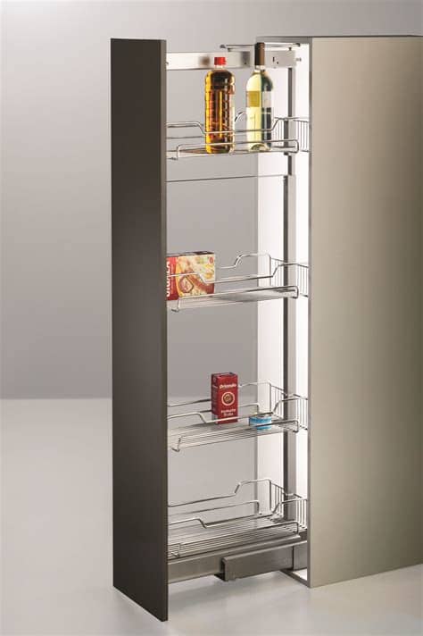 Hoy te mostramos un encantador armario para cocina de ikea, éste es un mueble indispensable el mismo está disponible en toda una variedad de colores como el gris, el negro, el vainilla, el rojo, y aunque éste es muy atractivo, ikea cuenta con otros 12 modelos de armarios para cocina, a elegir. Pull-Out Pantry with Wire Baskets - Kantek