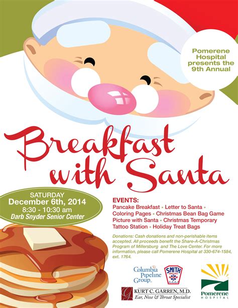 Breakfast With Santa With Images Pta Fundraising Christmas