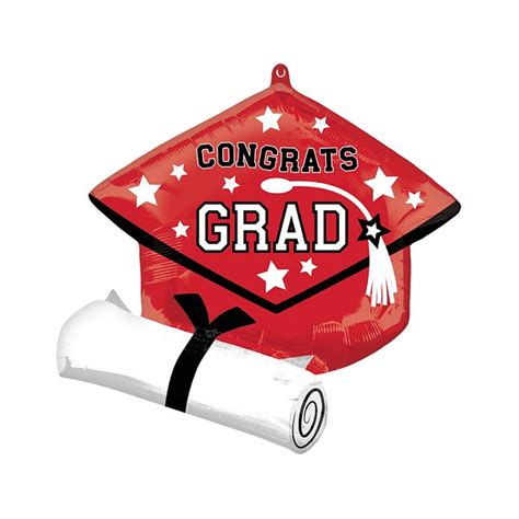 Red Graduation Cap Balloon 25in