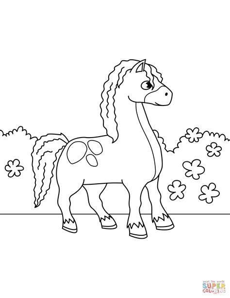Encourage children to color by providing lots of. Cute Horse coloring page | Free Printable Coloring Pages