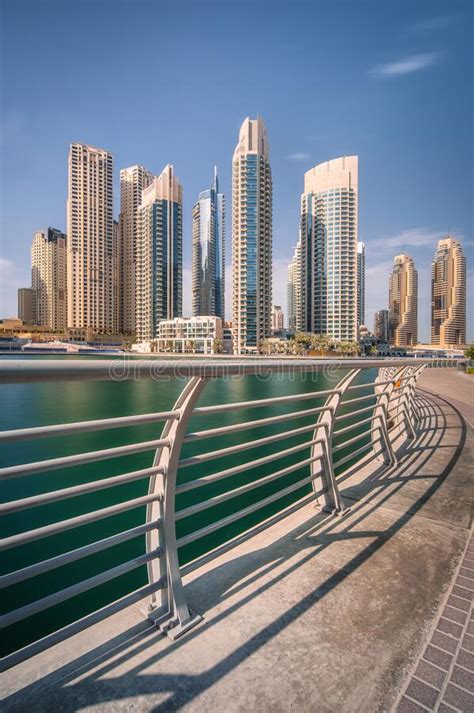 Day View Of Dubai Marina Bay With Clear Sky Uae Editorial Stock Image