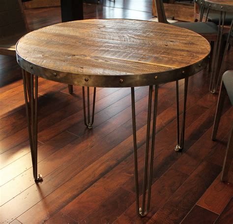 Reclaimed Wood Round Table Industrial Denver By Jw Atlas Wood Co