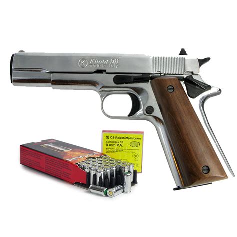 Pack Pistolet à Blanc Type Colt 1911 Chrome Calibre 9mm Armes De