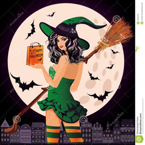 Halloween Sale Sexual Urban Witch Stock Vector
