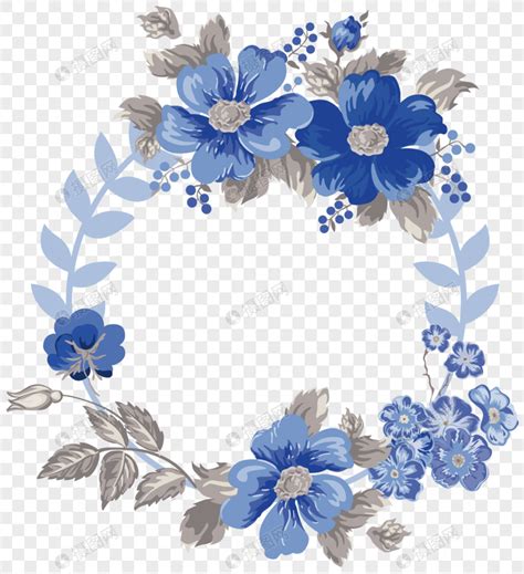 Frame Undangan Bunga Paling Keren Bingkai Undangan Bunga Biru Png