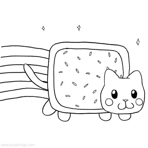 Nyan Cat Coloring Pages Lineart