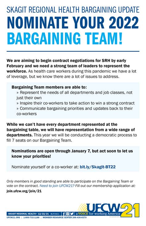 Skagit Regional Health - Nominate Your 2022 Bargaining Team! — UFCW 3000