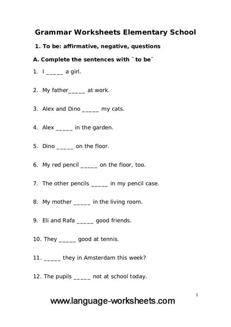 Teaching Grammar Worksheets
