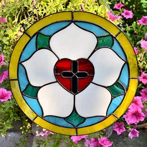 Helps you prepare job interviews and practice interview skills and techniques. Amazon.com: Luther Rose Round Stained Glass Panel 10 Inch for Window Hanging or Wall Decor ...