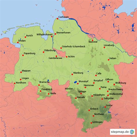 Schauen sie sich bewertungen und fotos von 10 interessanten sehenswürdigkeiten in niedersachsen, deutschland auf tripadvisor an. Niedersachsen_lernen1 von DJStorm - Landkarte für ...