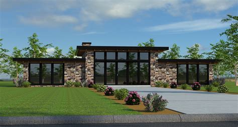 Black Onyx Modern Shed Roof House Plan By Mark Stewart Home Design