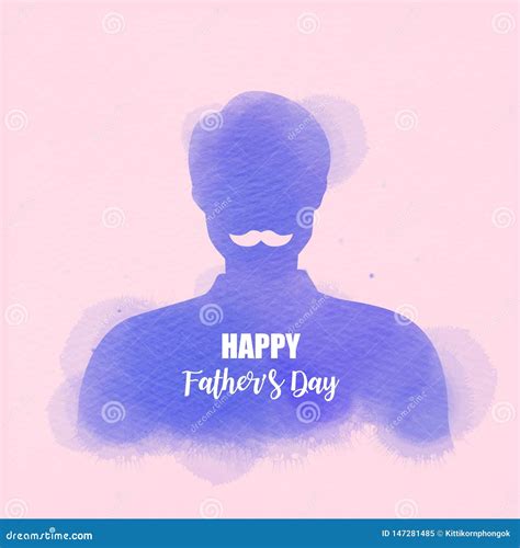Happy Father S Day Watercolor Style Digital Art Painting Stock Vector