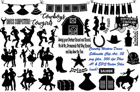Country Dance Silhouette Ai Eps Png Illustrations Creative Market