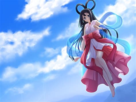 Wallpaper Illustration Anime Brunette Sky Dress Cartoon Fly Girl Screenshot Computer