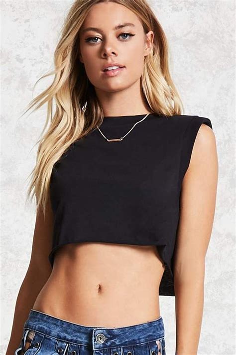 Forever 21 Cropped Muscle Tee Clothes Design Fashion Cotton Tank Top