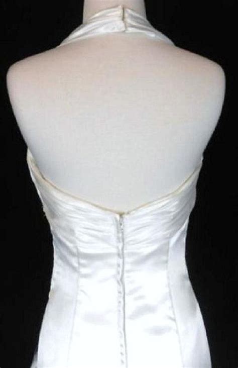 Deco Revival Vintage Ivory Satin Ruched Sweetheart Halter Etsy