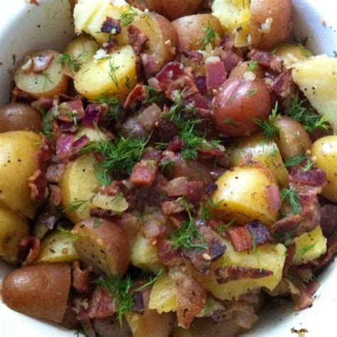 If you buy from a link, we may earn a commission. Warm bacon potato salad from Food Network recipe Cooking ...