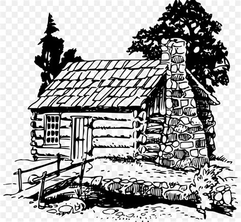 Log Cabin Coloring Book Drawing Cottage House Png 800x753px Log