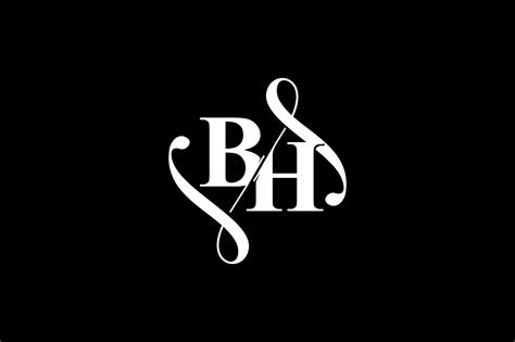 Bh Monogram Logo Design V6 By Vectorseller Thehungryjpeg