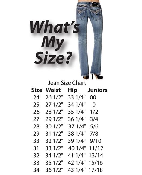 Miss Me Size Chart