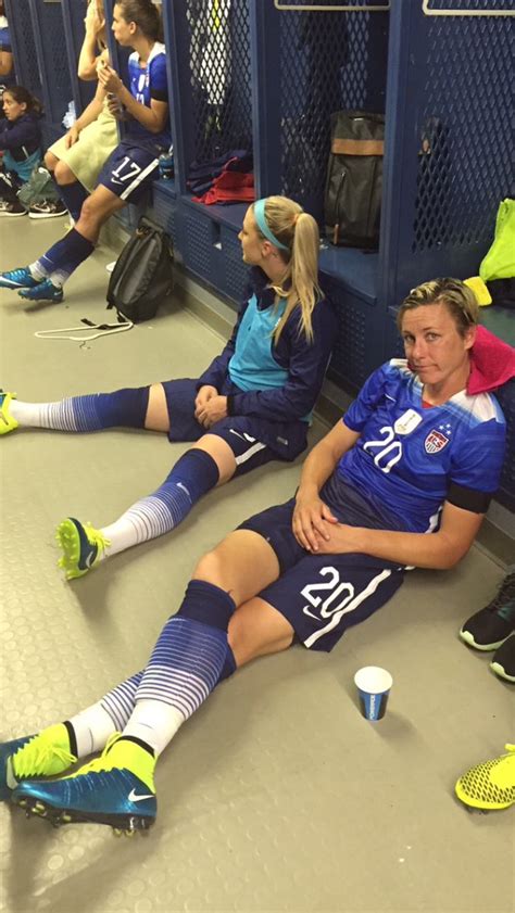 Abby Wambach Waits Out A Weather Delay During The Second Victorytour