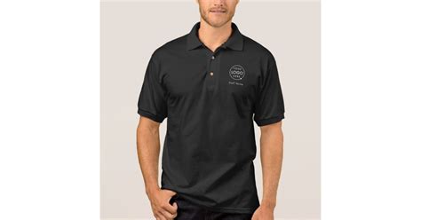 Company Logo Name Black Business Employee Staff Polo Shirt Zazzle