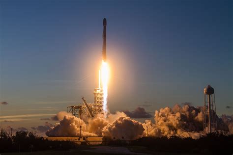 Photos ‘flight Proven Falcon 9 Blasts Off In Sunset Scenery Falcon