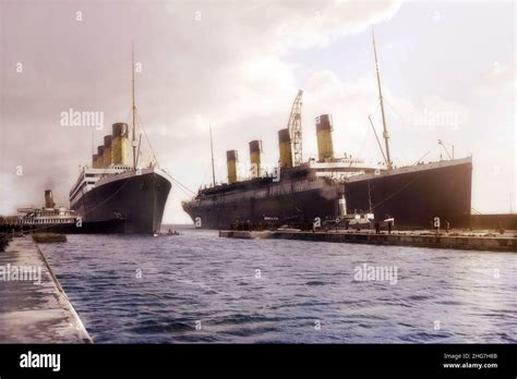 The Rms Olympic Leaving Dry Dock And Returning To Service After Repairs