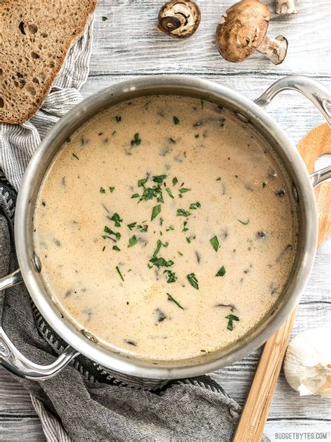 In a food processor or by hand, finely chop garlic and 1 lb. Creamy Garlic Mushroom Soup | Recipe | Stuffed mushrooms ...