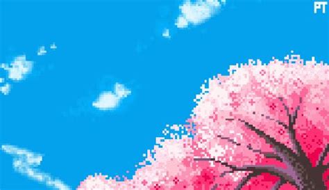 Cherry Blossoms Pixel Art Pixel Art Criatividade