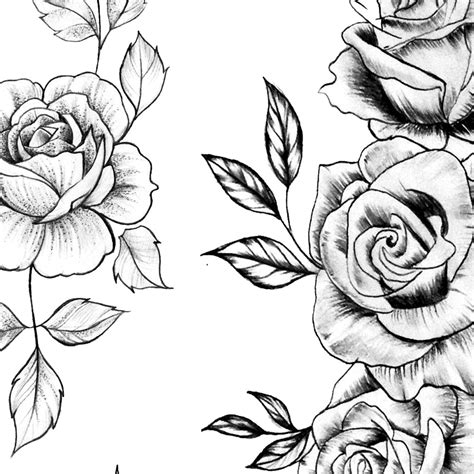 Sexy Roses Line Work Tattoo Design Tattoodesignstock