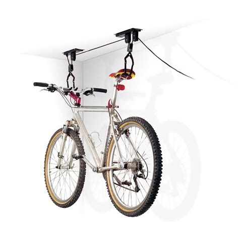 With a push of a button you can raise and lower up to 220lbs. 1-Bike Apex Ceiling Mount Bicycle Hoist | Discount Ramps