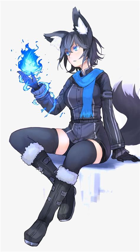 Fighter Anime Wolf Girl Anime Blue Hair Fox Girl
