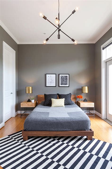 Check spelling or type a new query. Gray Paint in Master Bedroom Creates Soothing, Masculine ...