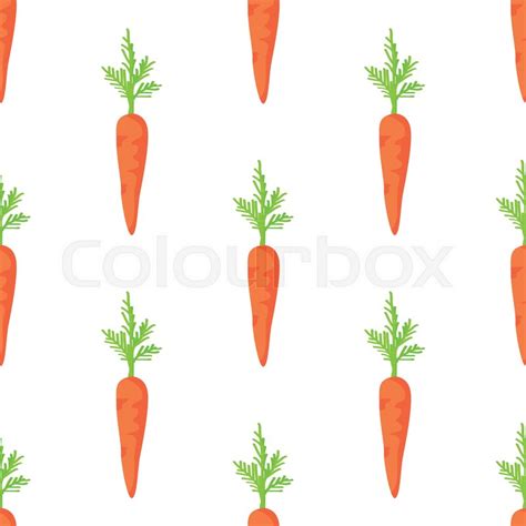 Carrots With Green Leaves Seamless Stock Vector Colourbox
