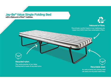 2ft3 Jay Be Value Folding Bed With Rebound E Fibre Mattress