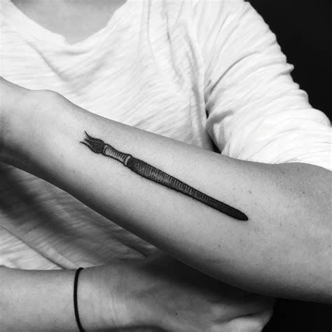 Blackwork Paintbrush Tattooed By Noelle Lamonica Divine Machine Tattoo
