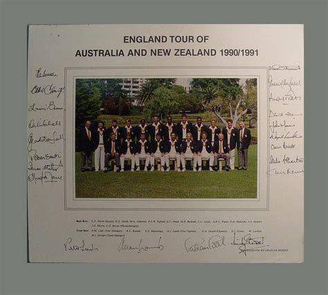 It is controlled by the football association (fa). Autographed photograph of 1990-91 England cricket team ...