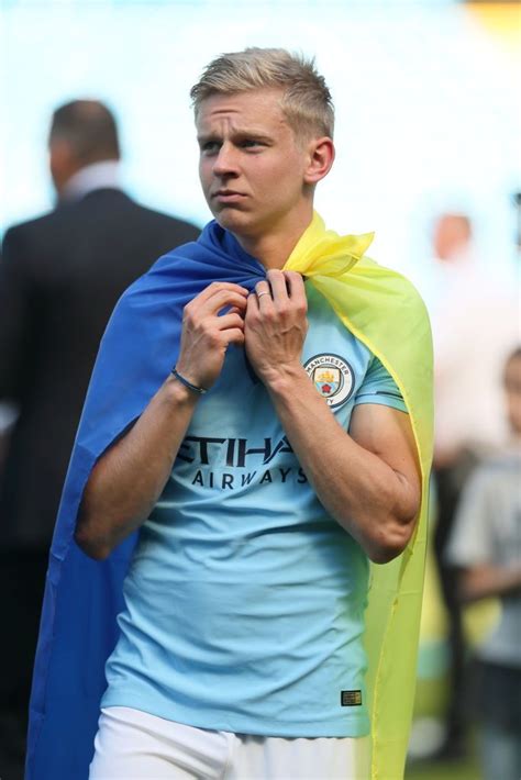 His current girlfriend or wife, his salary and his tattoos. Oleksandr Zinchenko of Manchester City with the flag of his home... | Manchester city ...
