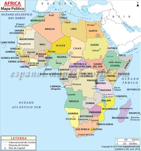 mapa de África mapa político de África