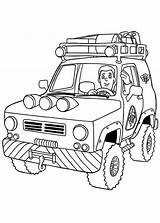Sam Fireman Coloring Vehicle Patrol Ride sketch template