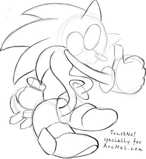 How To Draw Sonic Step By Step Arcmelcom