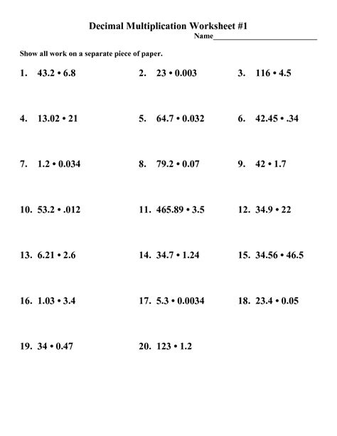 Found worksheet you are looking for? 6th Grade Multiplying And Dividing Decimals Worksheets