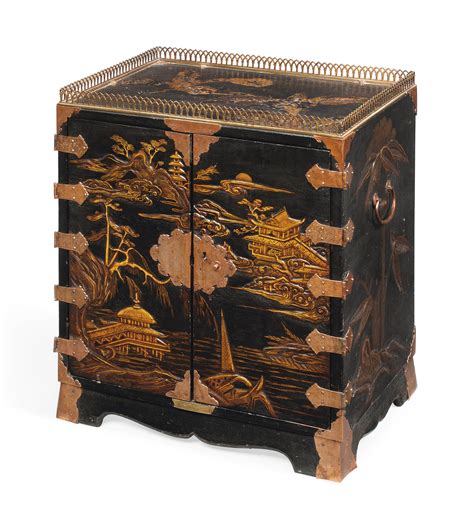 A Japanese Black And Gilt Lacquer Cabinet 19th Century Christies