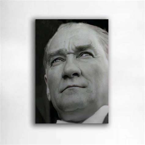 Skra Ulu Nder Mustafa Kemal Atat Rk Siyah Beyaz Portresi Kanvas
