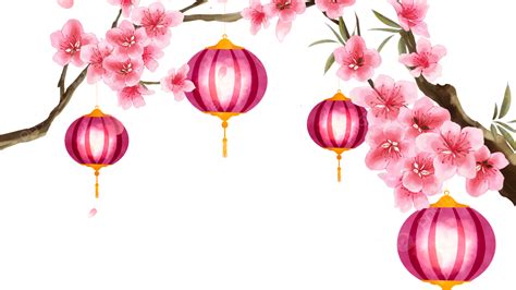 베트남 설날 복숭아꽃 랜턴 테두리 라이트 핑크 귀여운 랜턴 베트남 새해 연하 Png 일러스트 및 Psd 이미지 무료