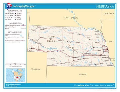 Large Administrative Map Of Nebraska State With Roads